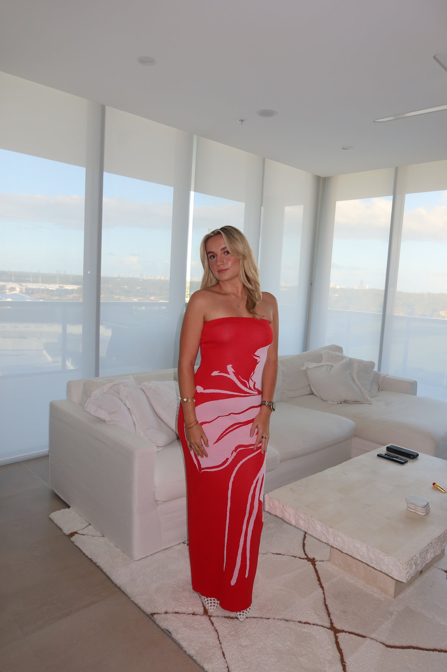 Aloha Strapless Knit Maxi