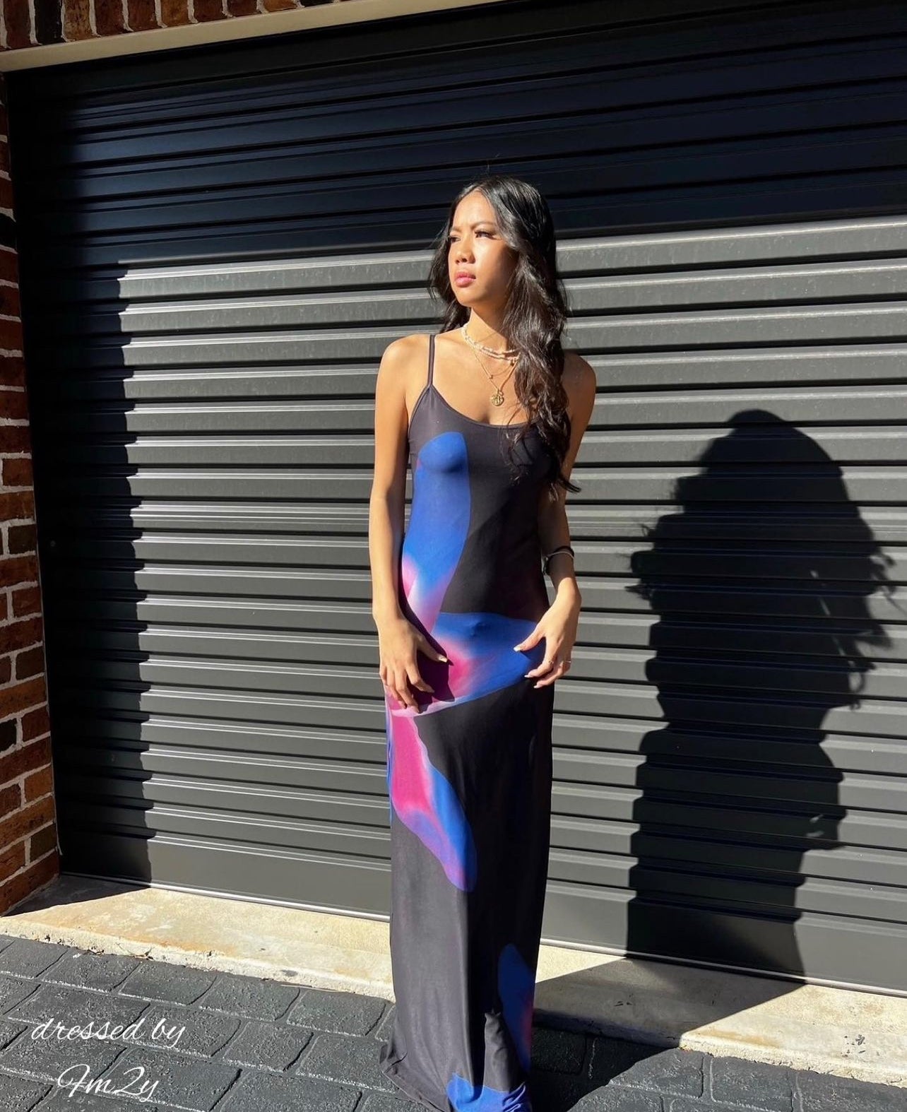 With Harper Lu Midnight Lily Floral Slip Dress