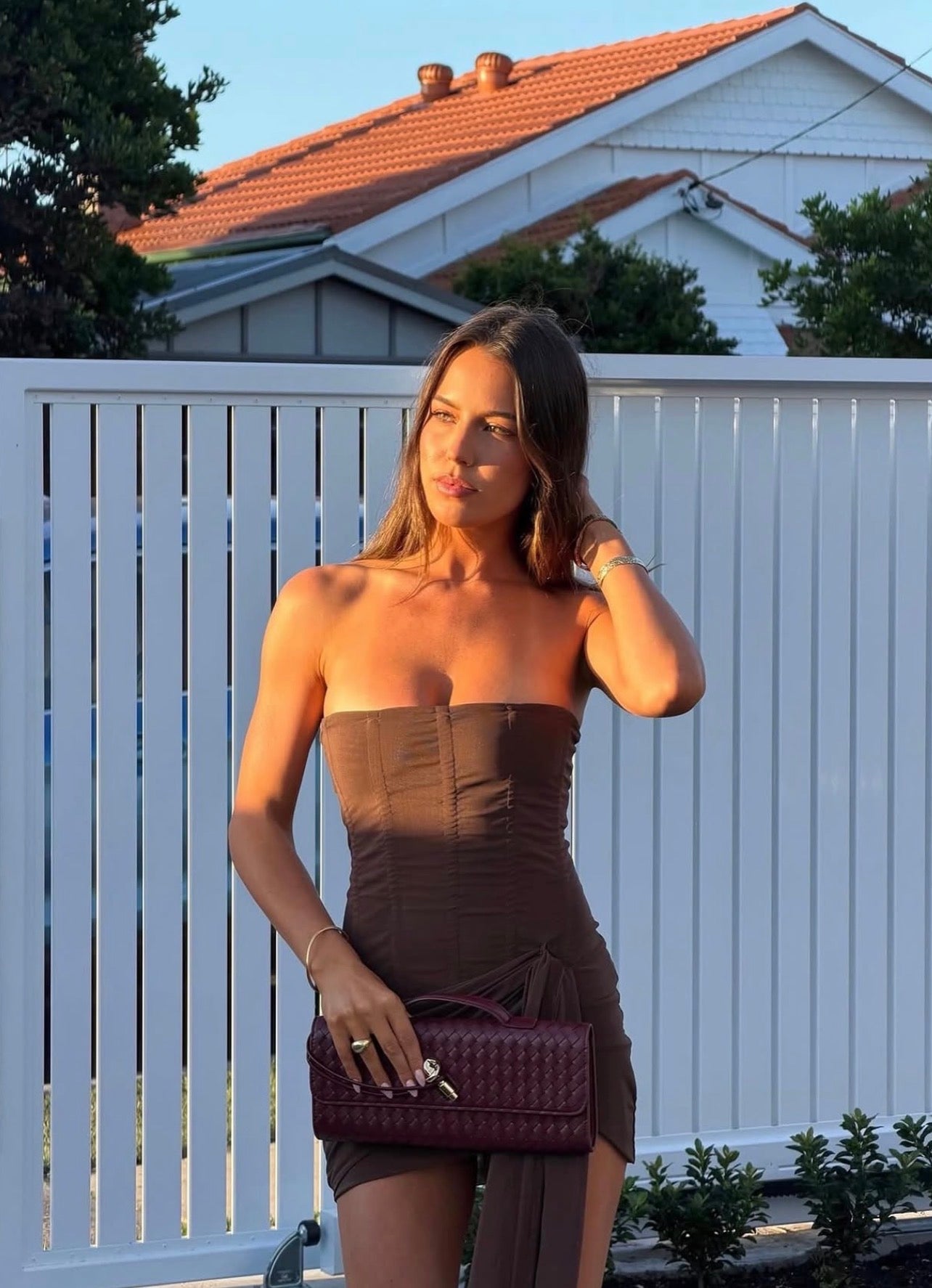 Leau Mira Mesh Corset dress