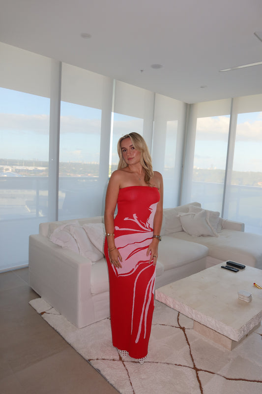 Aloha Strapless Knit Maxi