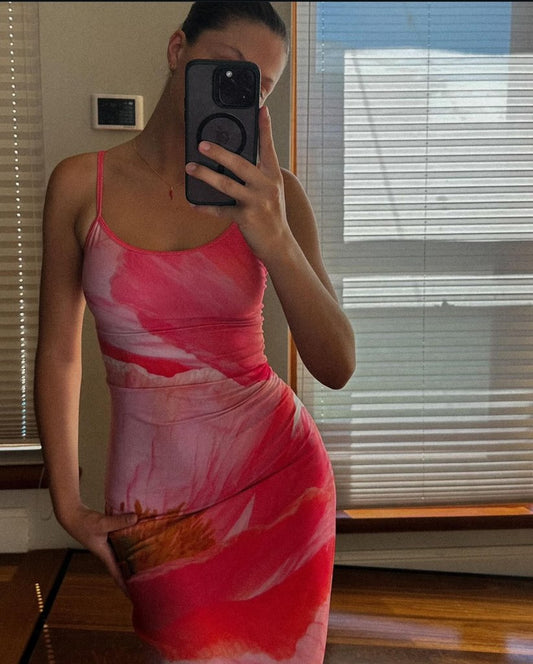 With Harper Lu Pink Safari Slip Dress